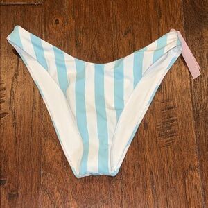 NWT! Victoria's Secret Small Brazilian Blue & White Striped Bikini *Bottom ONLY*